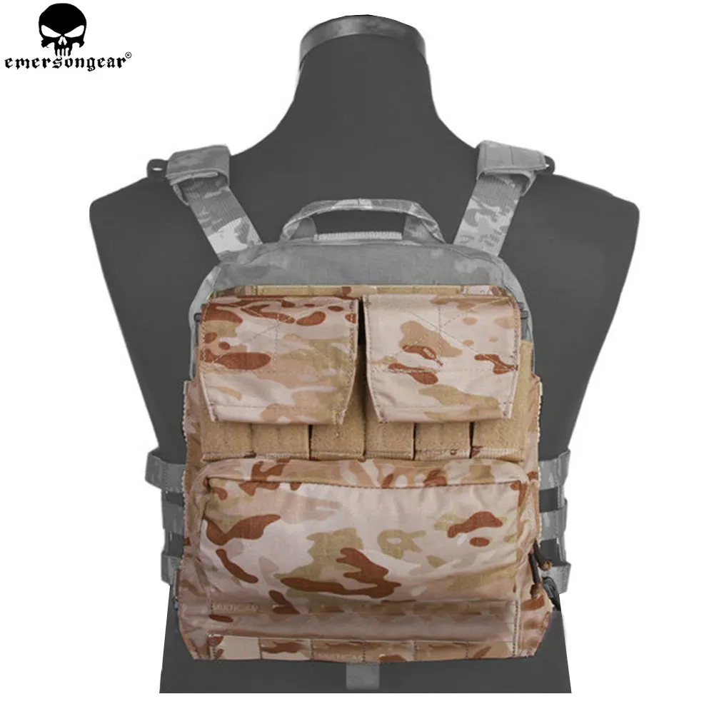 EMERSONGEAR Back Pack Zip on Panel For AVS JPC 2.0 CPC Vest Hunting Airsoft Paintball Combat Backpack Multicam Black  EM9286