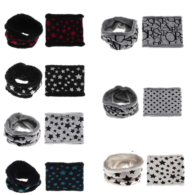 Autumn Winter Children Scarf Five Stars Print Baby Boys And Girls Cotton Kids Dot Ring Loop Scarves | Детская одежда и обувь