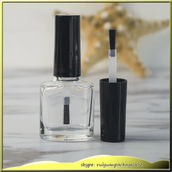 Пустая прозрачная стеклянная бутылка для гель лака ногтей 100 шт. * 7 мл с кисточкой