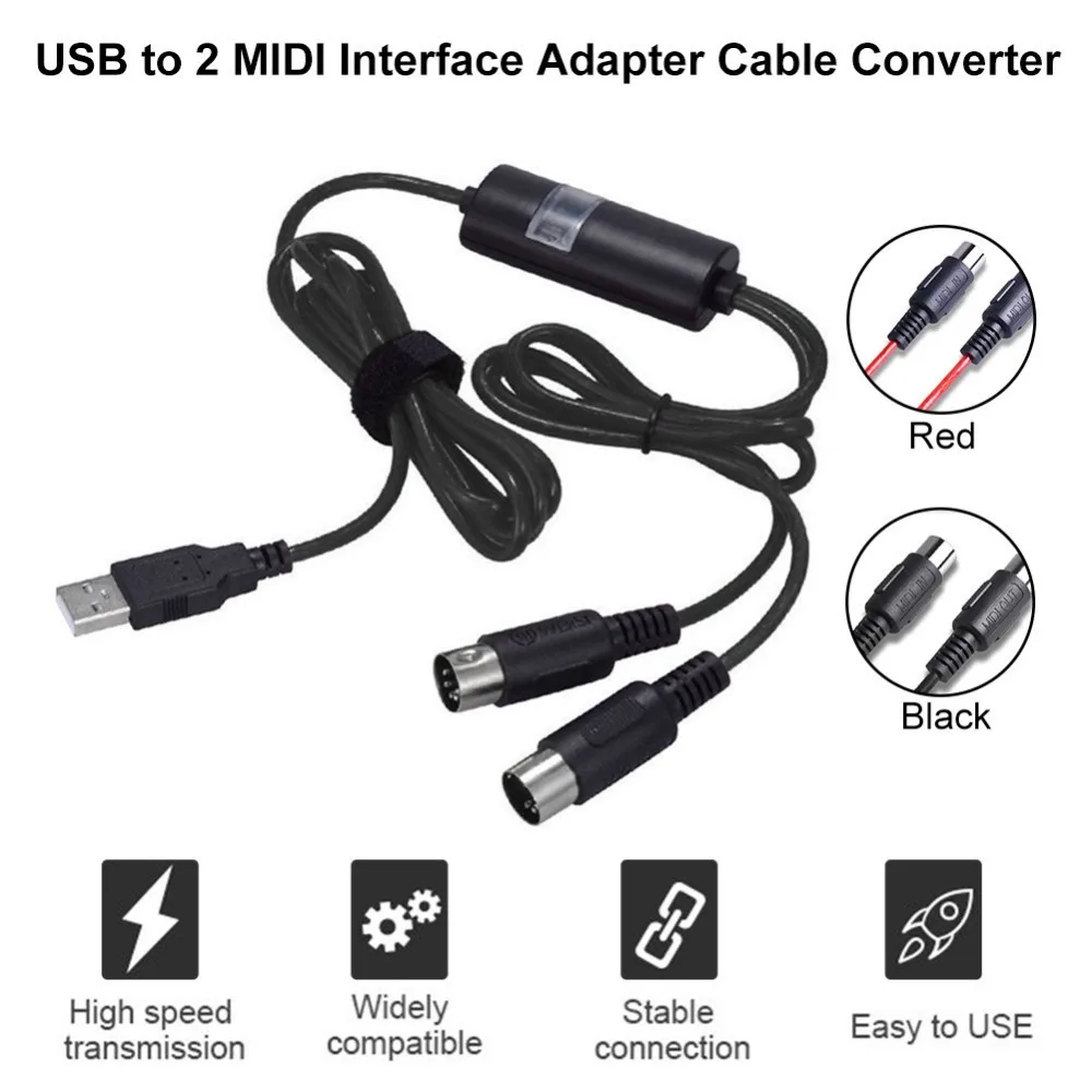 Электрический кабель адаптер с USB на 2 MIDI для пк музыкальная клавиатура