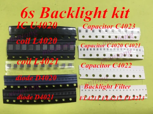 5 комплектов (85 шт.) для iphone 6s подсветка ic U4020 + катушка L4020 L4021 диод D4020 D4021