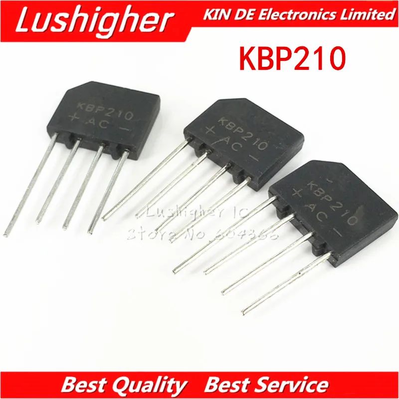 

10pcs KBP210 KBP210G bridge rectifier 1000V 2A DIP
