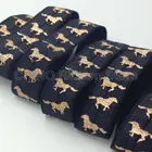 Лента для волос, 10 ярдов, горячая распродажа, 58 дюйма, из фольги под розовое золото, с принтом лошади, эластичная, черная, для самостоятельной сборки, аксессуары для волос