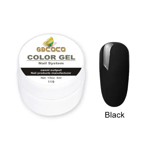 119 Black Color 86153 GDCOCO Venalisa живопись Гель Soak off UV светодиодный 5 мл Одноцветный гель 36 цветов гель лак для ногтей фабрика canni Чистый гель лак для ногтей - Цвет: 119 Black Color