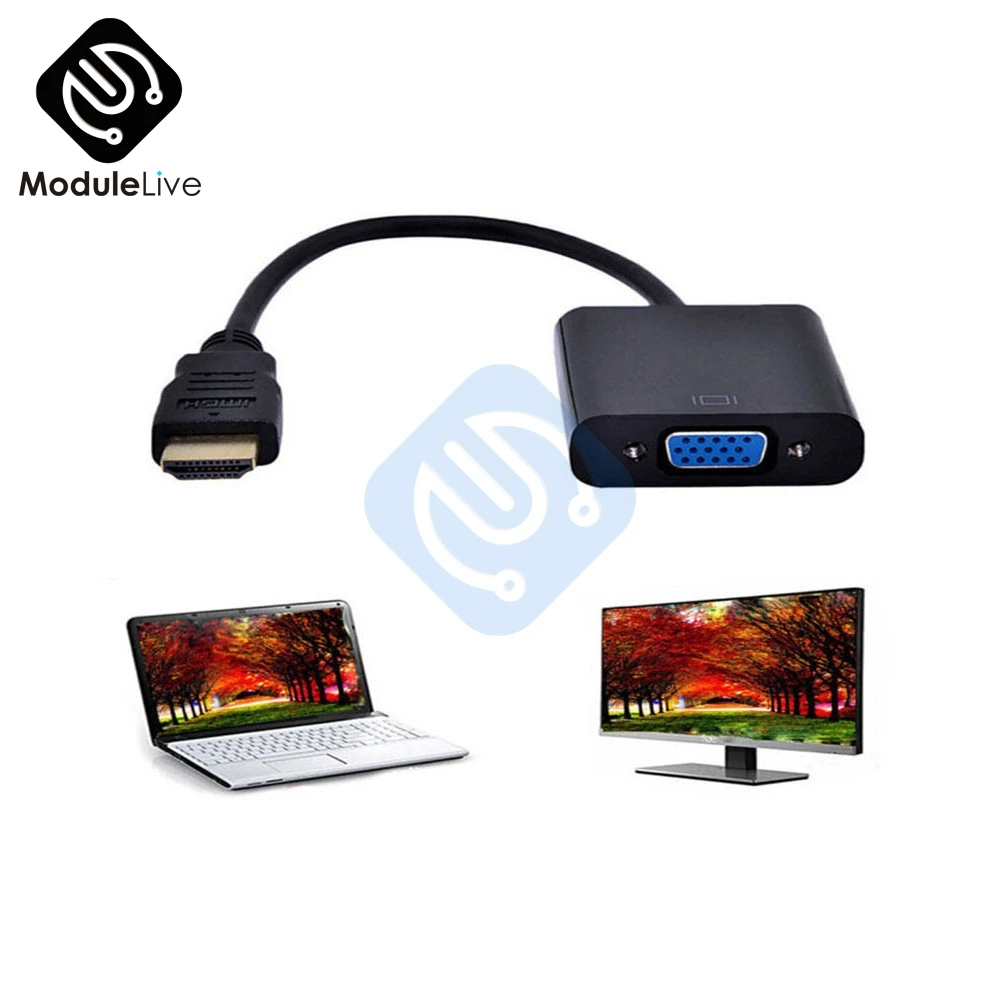 720P 1080P HDMI штекер VGA гнездо видео конвертер адаптер кабель для ПК ноутбука DVD RGB HDTV