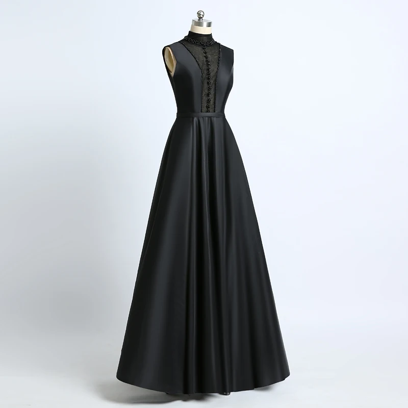 Ruthshen светоотражающее платье черные вечерние платья длинное с высоким воротником