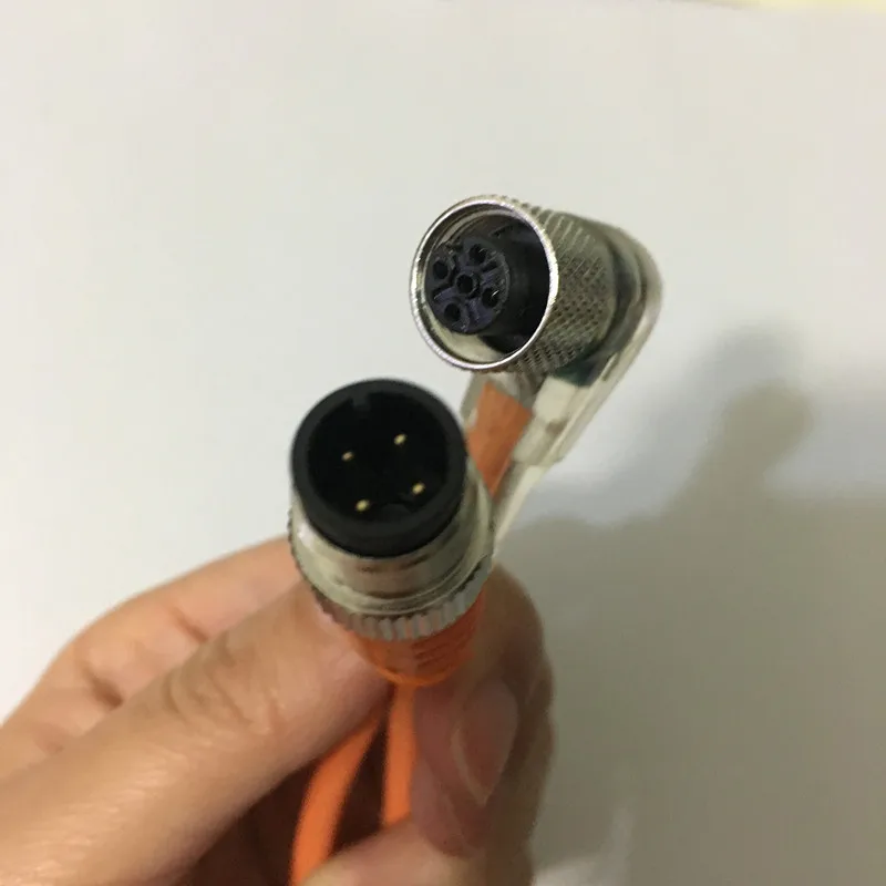 

M12 connector double side connector one female + one male 4 5 8 pin/wires 2m cable plugs