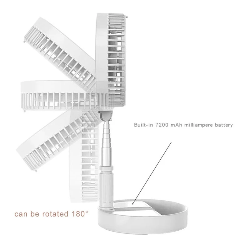 Портативный usb-вентилятор для зарядки телескопический складной вентилятор