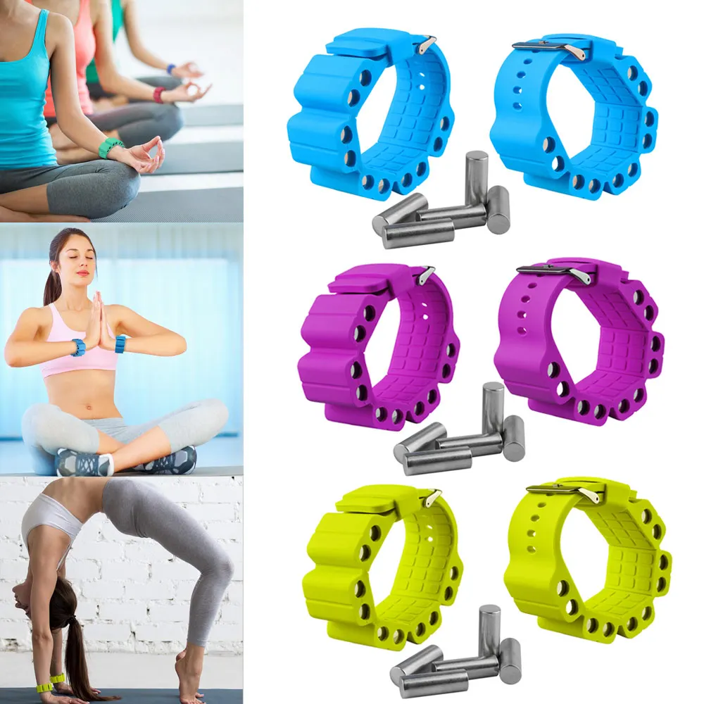 

2 Pcs Weighted Wristband Wrist Weights Adjustable Arm Training for Sport Yoga Fitness MC889