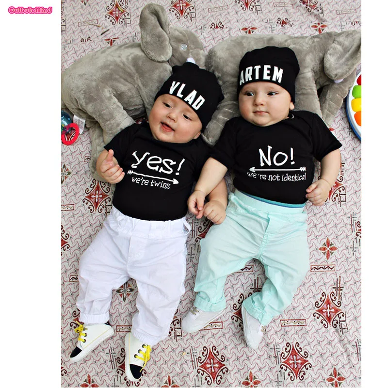 Culbutomind Yes We are Twins No идентичный принт Одежда для новорожденных мальчиков и девочек