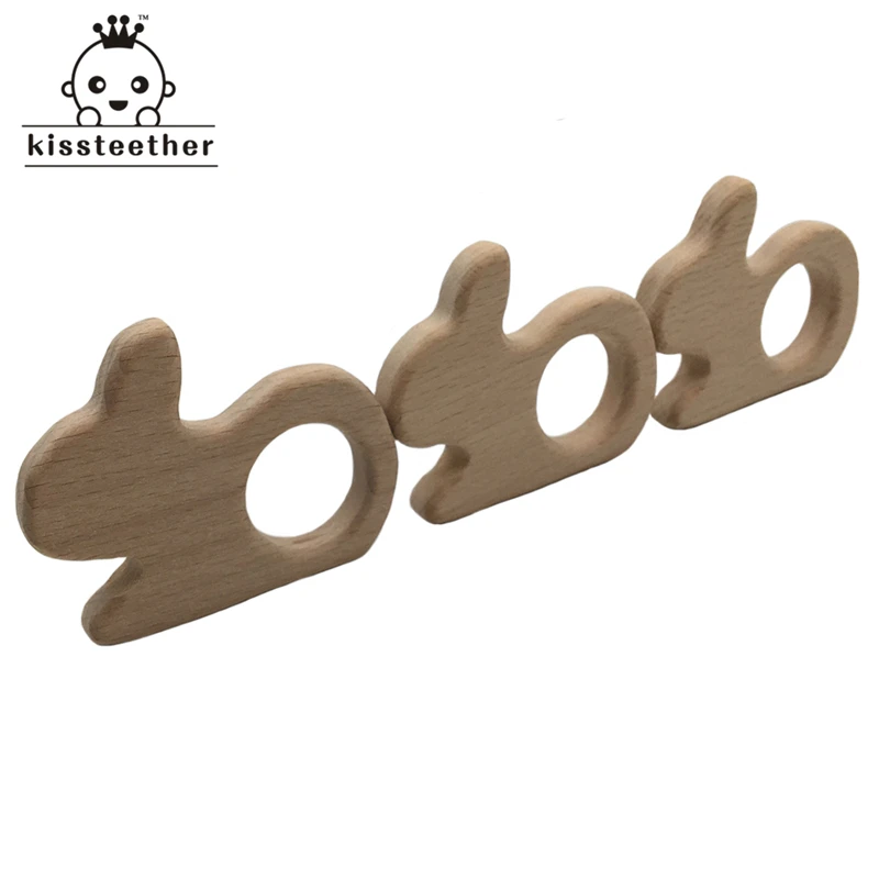Прорезыватель из буковой древесины Aniamls Rabbit Timber Roe Bambi пищевое Дерево DIY ожерелье