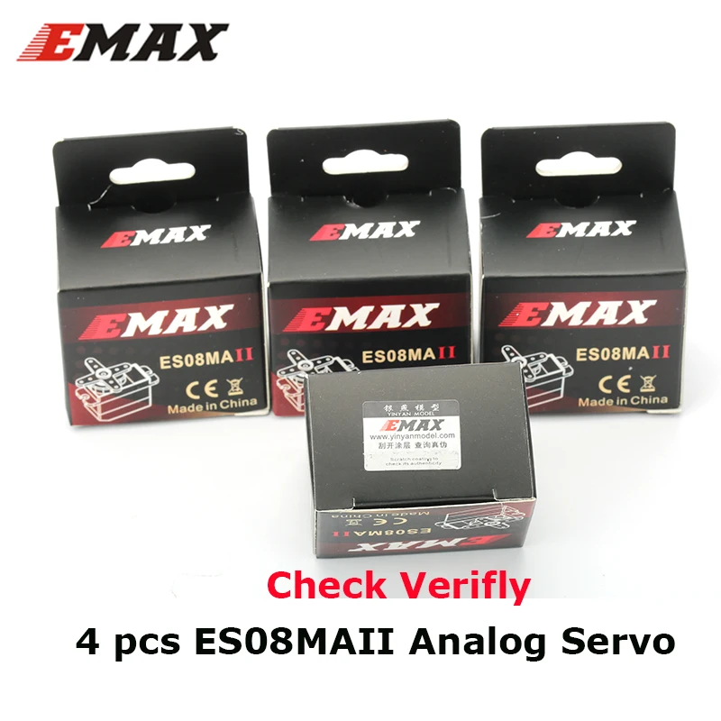 4 шт. оригинальный EMAX ES08MA II Mini металлическая Шестерня Аналоговый сервопривод