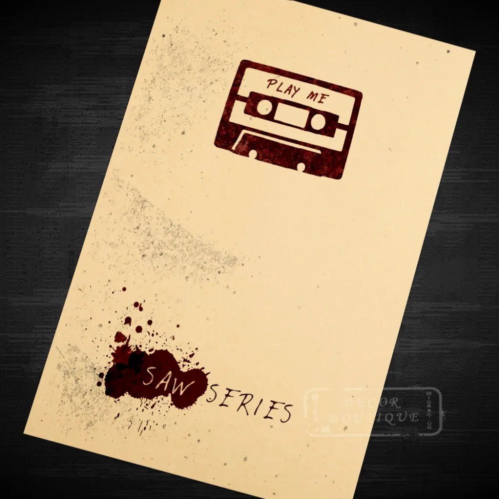 Постеры на холсте "Saw Series Movie Film Minimal Vintage Retro Poster Decorative DIY Wall Canvas Painting Stickers Home Posters Bar Art Decor".