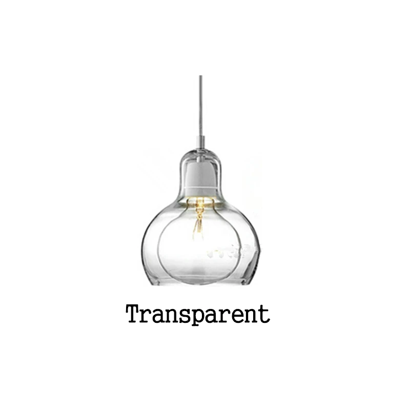 Transparent Современные подвесные светильники прозрачное Янтарное стекло абажур Лофт подвесные лампы E27 220 В столовая Подвесная Лампа Домашнее украшение освещение - Цвет корпуса: Transparent