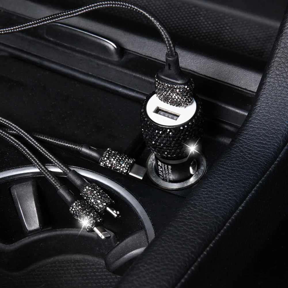 1 Piece Car Quick Charging Line 3 in For Android/IOS System/TYPE-C Diamond Gift Decorate Your | Автомобили и мотоциклы