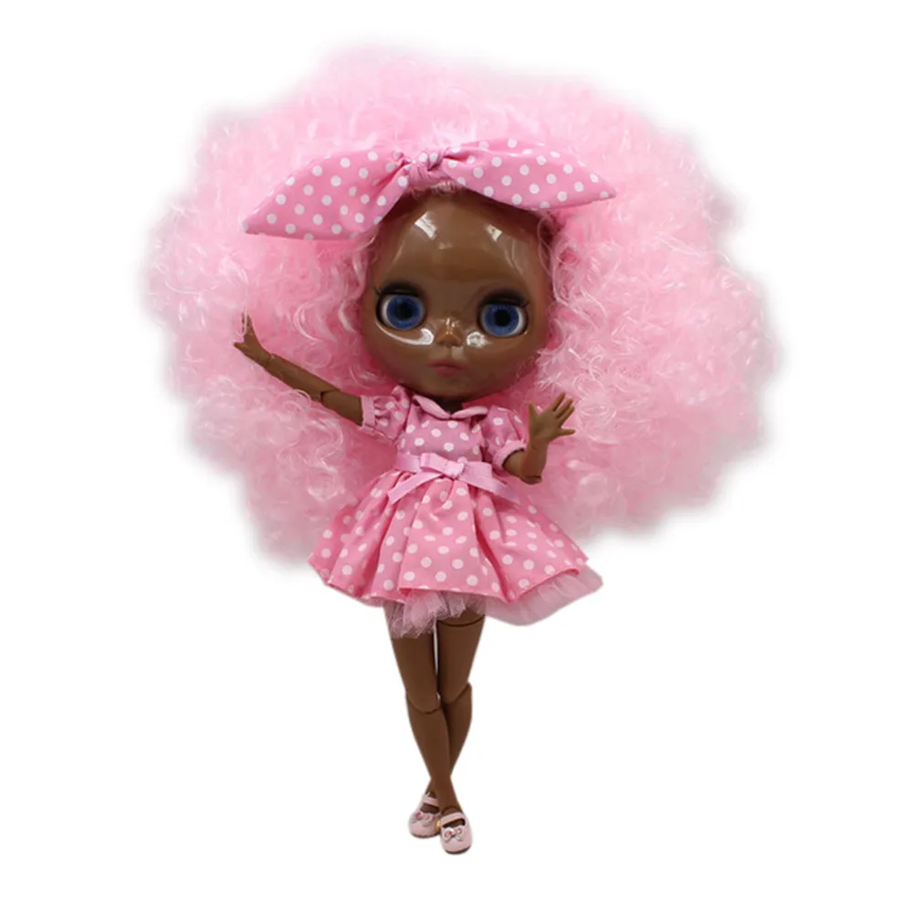 Кукла Blyth ICY DBS с суперчерным тоном кожи самой темной кожей черной микс большими