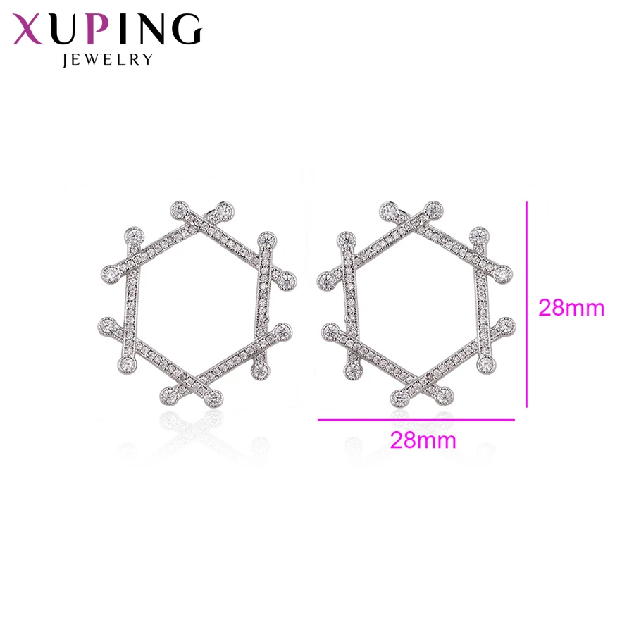 Xuping Elegant Special Design Earrings Rhodium Plated Earring Stud Jewelry for Women Christmas Gifts 93476 | Украшения и