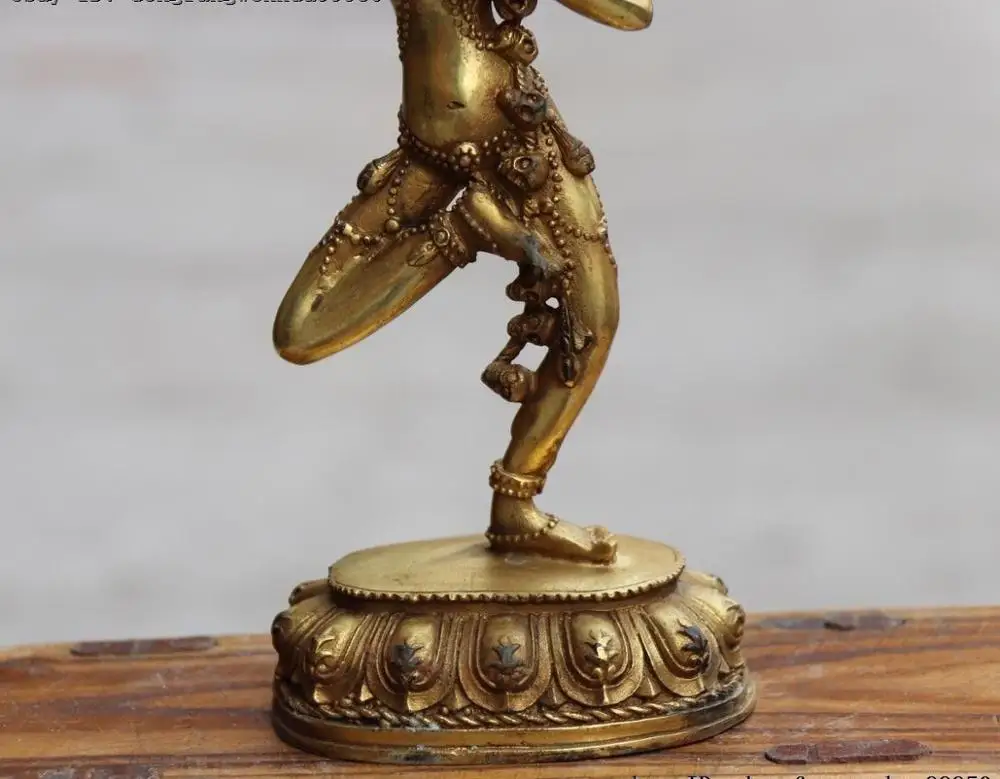 Тибетский буддизм Старая Бронза Медь Gild Mahakala Dakini Vajravarahi статуя Будды | Дом и сад