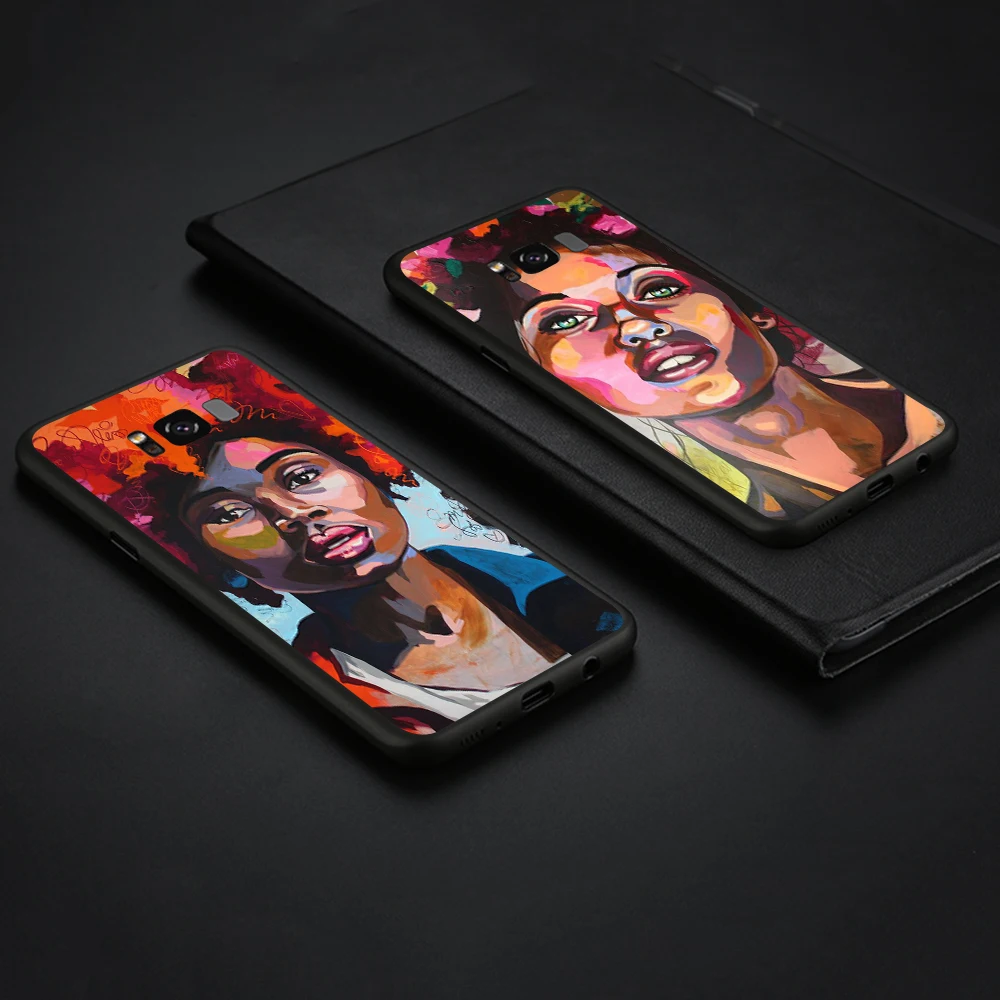 WEBBEDEPP Anette Tjaerby Gal афро волос поп арт ТПУ чехол для Samsung Galaxy A10 A30 A40 A50 A70 A6 A8 A9 J6 2018 Note 8 9