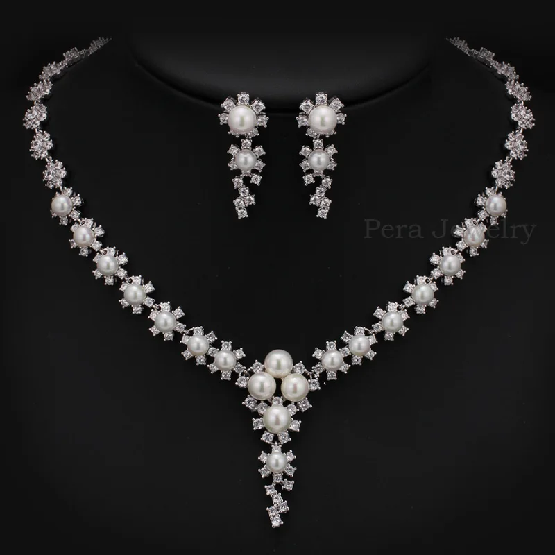 Pera классический цветок большой круглый пресноводный жемчуг Висячие свадебные