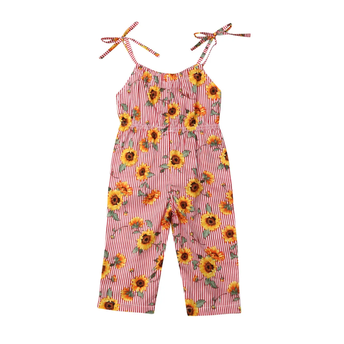 2019 новая одежда для малышей с узором из подсолнечников 1 6Years ремень полосатый
