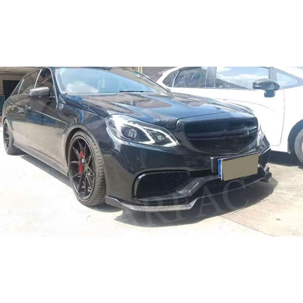 E класс Передняя губная Лопата спойлер для Benz W212 E260 E300 E400 E63 AMG передний бампер Защита подбородка углеродное волокно/FRP