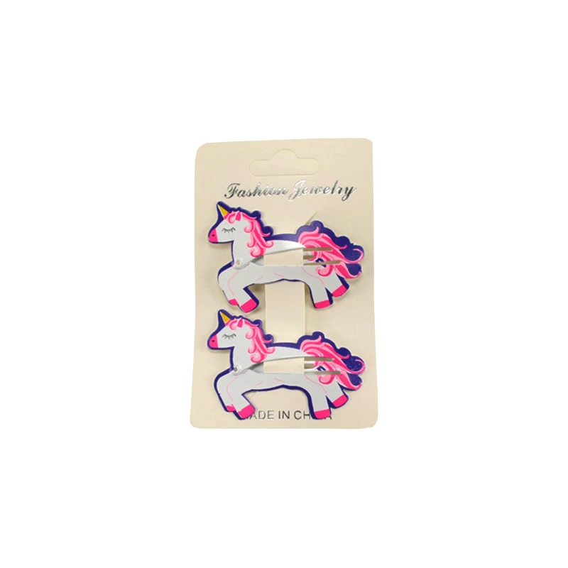 Horse 2pcs Новое поступление, для детей от 2 до 6 лет шт./компл. детей украшение для волос с героями мультфильмов комплект Животные лошадь юбка радужных цветов для девочек Набор шпилек печать детская заколка для волос - Цвет: Horse 2pcs