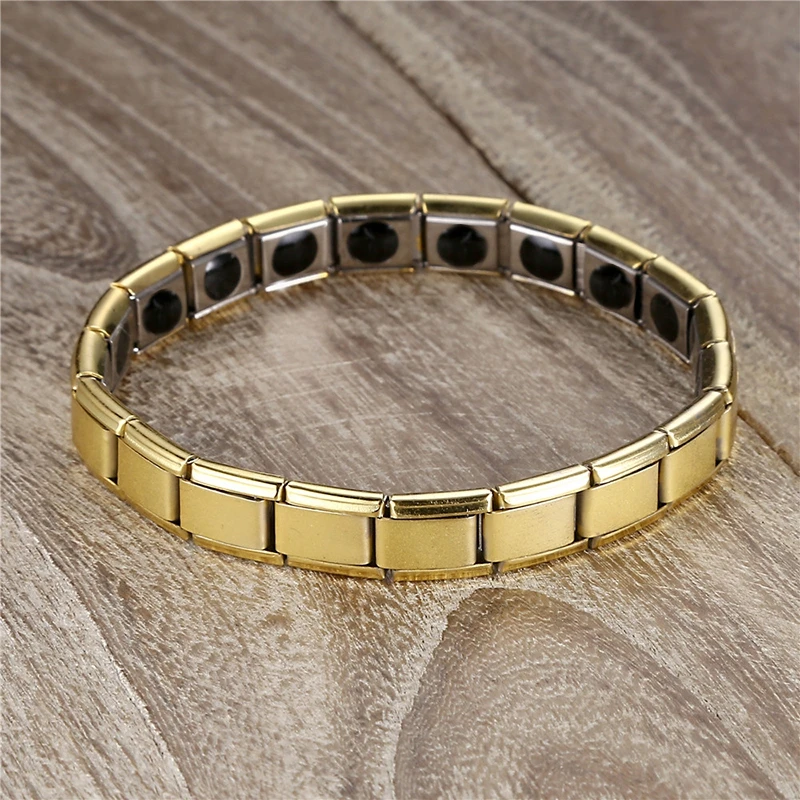 Пара Германий титановая сталь эластичный браслет стрейч для мужчин и женщин