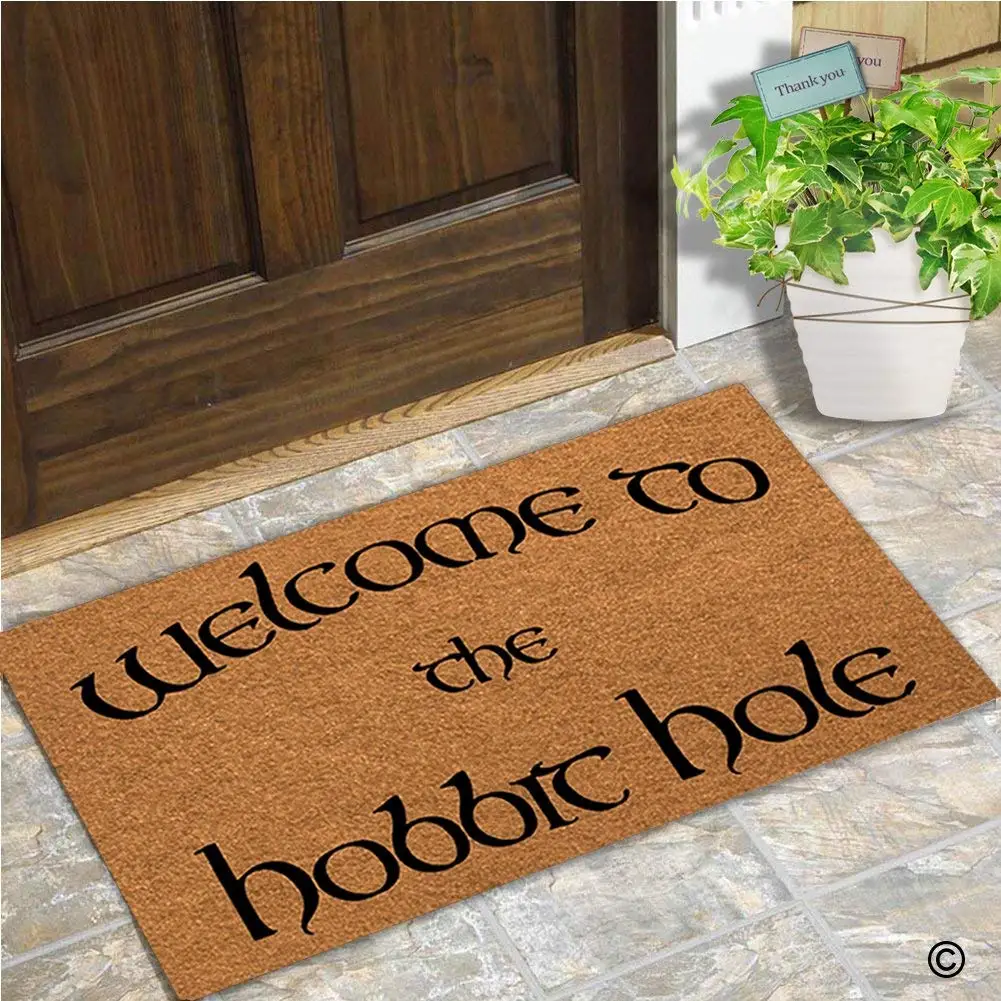 Doormat Entrance Floor Mat Welcome To The Hobbit Hole Mat Indoor Decorative Home and Office Door Mat 23.6 by 15.7 Inch