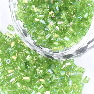 Lime Около 2100 шт./пакет, 450 г/пакет, стеклянные бусины, прозрачные цвета радуги двухсекционные бусины, шестигранное круглое отверстие бисера: 0,8 мм F80 - Цвет: Lime