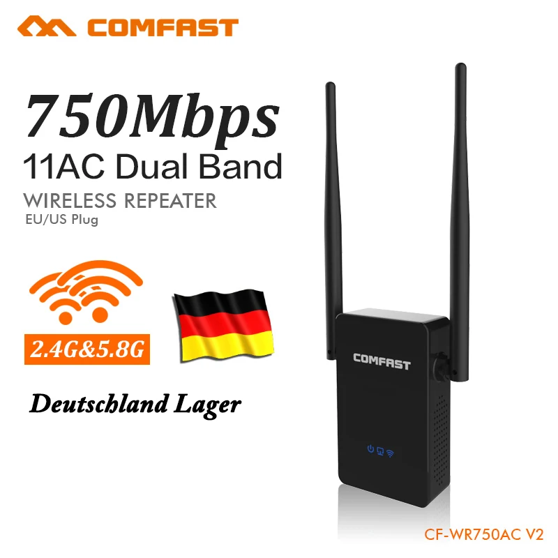 Германия склад 750 Мбит/с репитер-удлинитель WiFi 2,4G/5,8G беспроводной Wi-Fi ретранслятор усилитель сигнала Roteador маршрутизатор CF-WR750AC