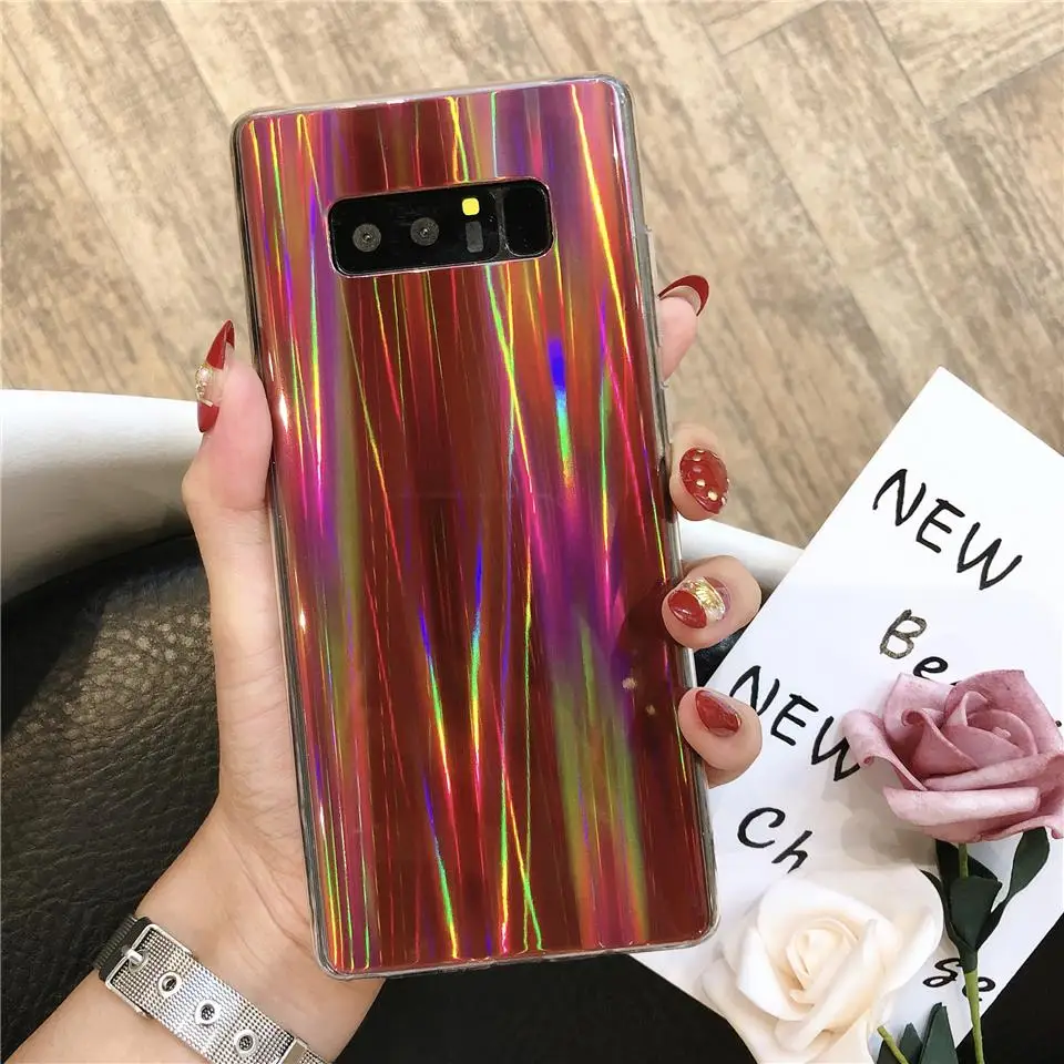 Аврора лазерный Силиконовые ТПУ IMD мягкий Bling чехол для samsung Galaxy S10 плюс S10E S9 A30 A50 A70