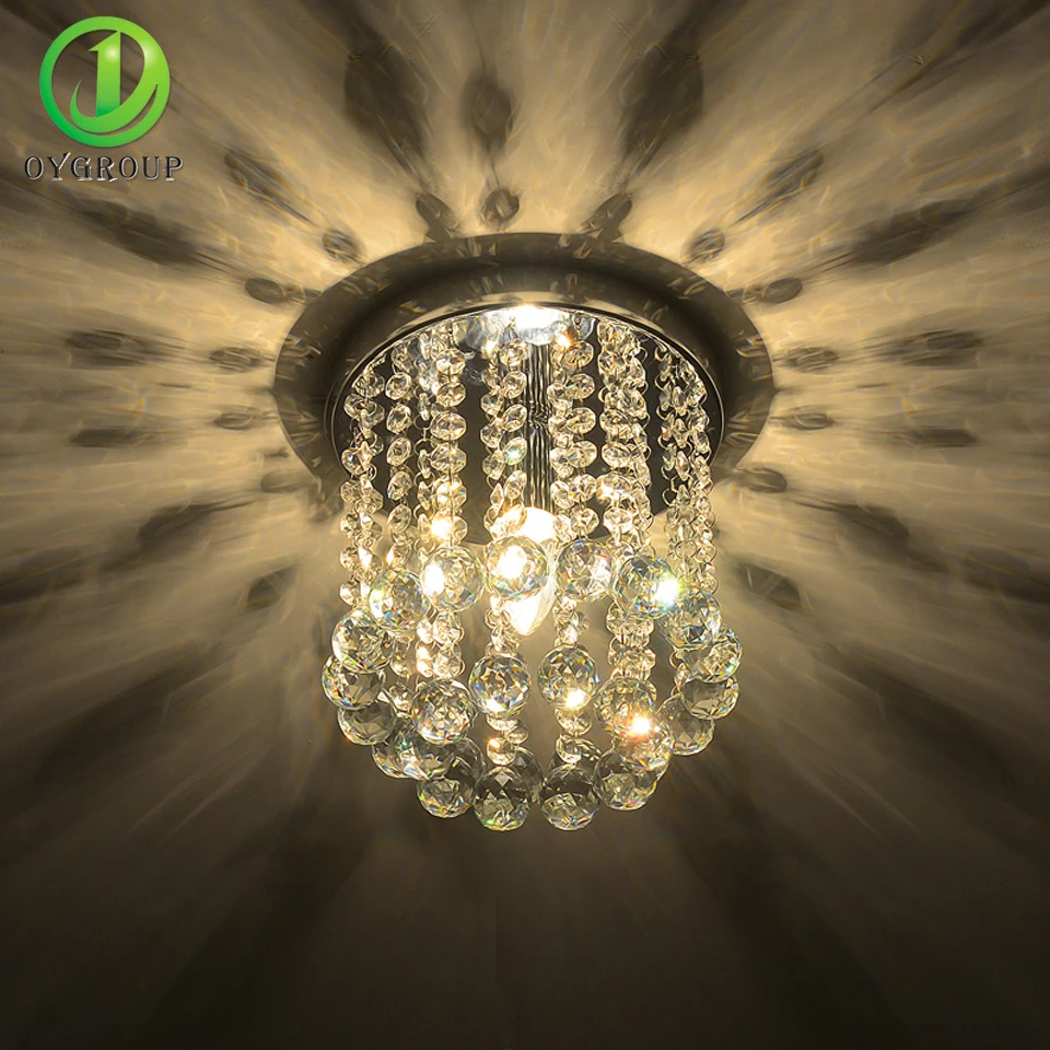 Светодиодный потолочный светильник для украшения дома с кристаллами