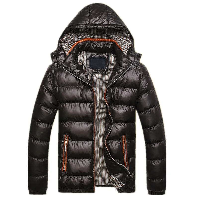 BOLUBAO Winter New Men Parkas Coats Men's Slim Fit Solid Color Parka Coat Male Casual Hooded Parkas Brand Clothing - Цвет: Black