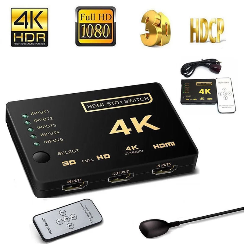 Сплиттер Ultra HD 4K совместимый с портами 1X4 3D UHD 1080p * 2K видеопереключатель