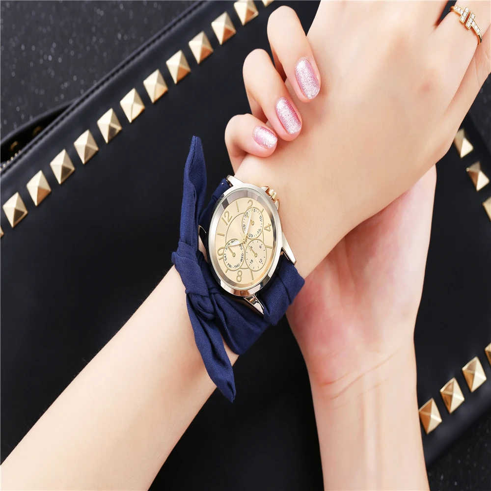 Casual Dresses Ladies Holiday Cotton Ribbon Watch Watches Women Fashion 2019 Wrist for | Наручные часы