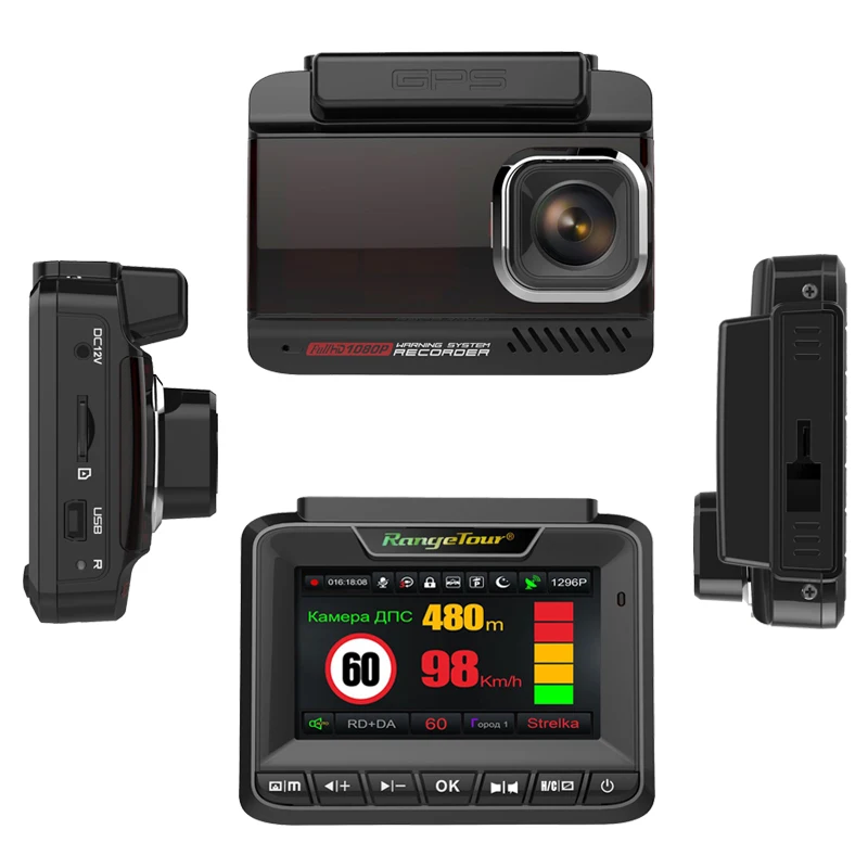 Range Tour Russia Voice 3 в 1 Автомобильный dvr камера радар детектор Full HD 1296 P Встроенный gps