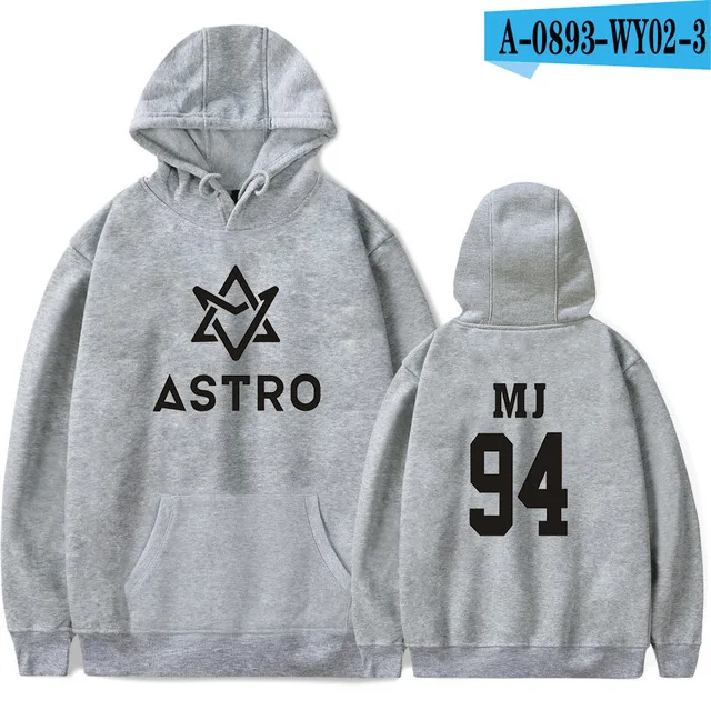 gray Kpop Астро звезда Группа печатных толстовки Moletom Harajuku Толстовка пуловер, худи в повседневном стиле куртка в уличном стиле Мужская/женская одежда - Цвет: gray