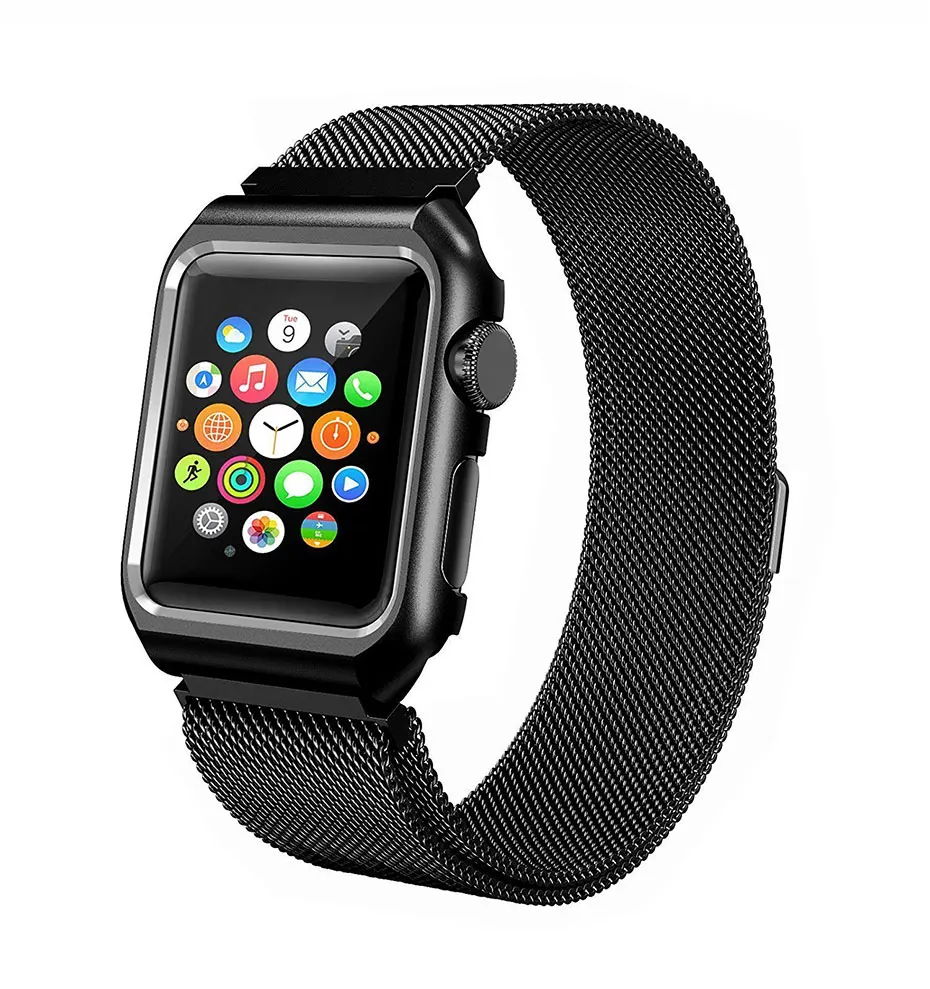 Ремешок для часов UTHAI A09 для Apple Watch/iwatch1/2/3/4 серии 38, 40, 42, 44 мм миланские магнитные часы из нержавеющей стали с+ окантовкой