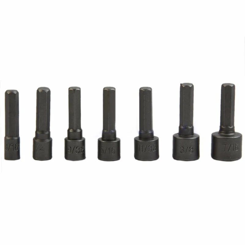 Silver 14pcs 1/4&quotHex Shank Power Nut Driver Bits Set SAE Metric Standard Powerful Tool | Инструменты