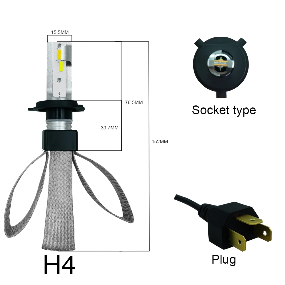 COOLFOX 12v Lampada Farol светодиодный H4 Лампа Luces Para Автомобильная фара лампа дальнего