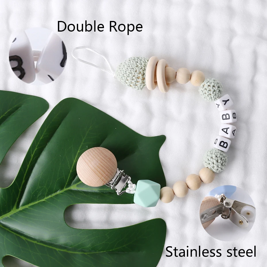 1 шт. персонализированные детские подарки силиконовые бусины Бинки зажим Обычная