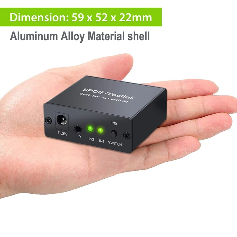 Spdif/Toslink Цифровой оптический волоконный аудио коммутатор 2X1 с ИК|Сетевые