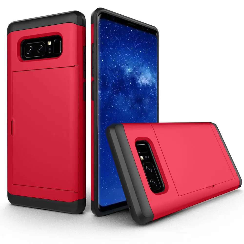 Red Защитный чехол для samsung Galaxy Note 9, 8, 10 Plus, S6, S7, слот для карт, чехол для samsung S9, S8 Plus, S7, S6 Edge, S10E - Цвет: Red