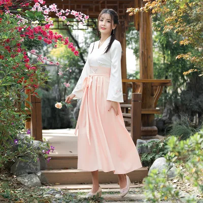 Элегантный женский Традиционный китайский костюм Hanfu Ladylike для женщин на Хэллоуин
