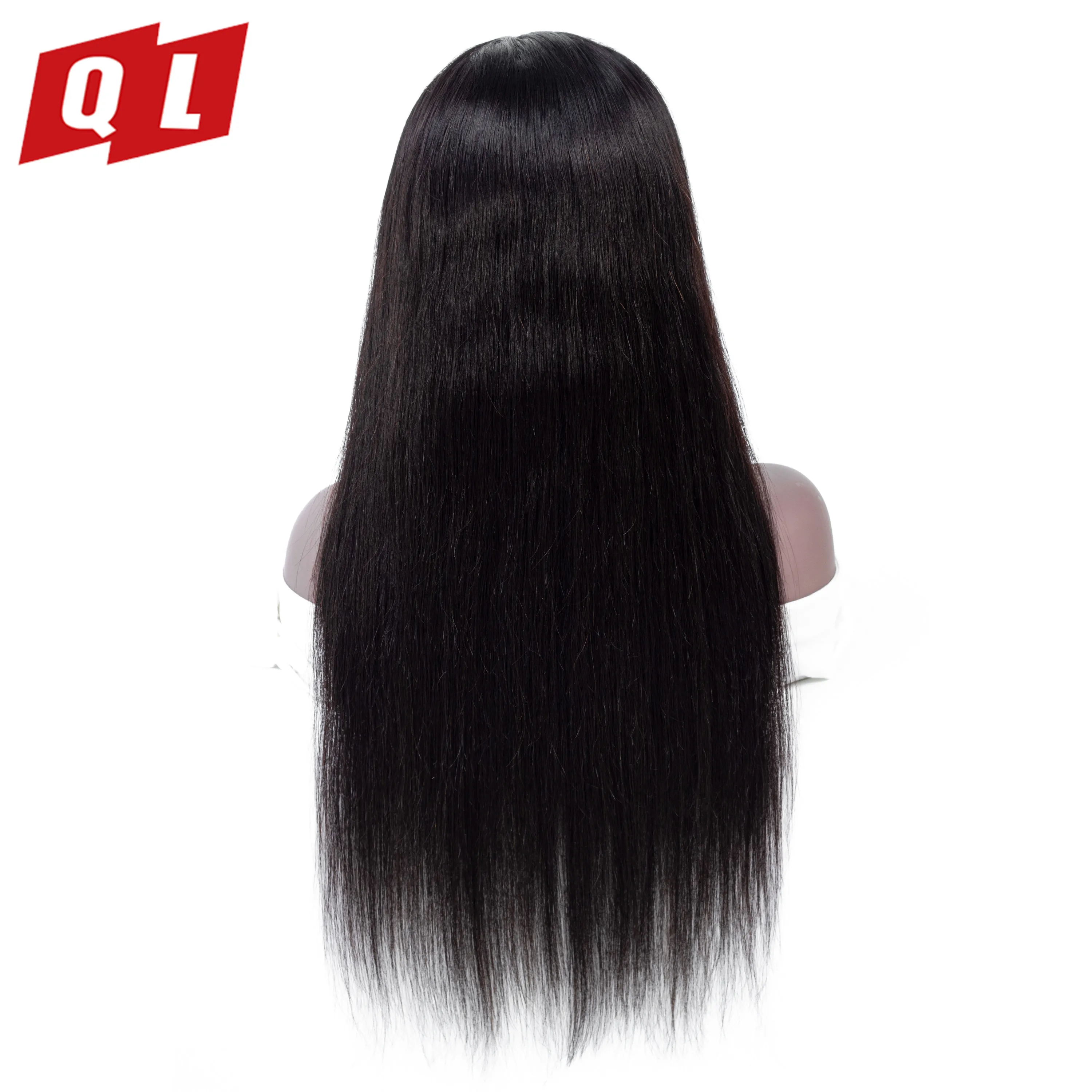 QLOVE 13*4 парики на шнурках бразильские прямые человеческие волосы натуральный цвет