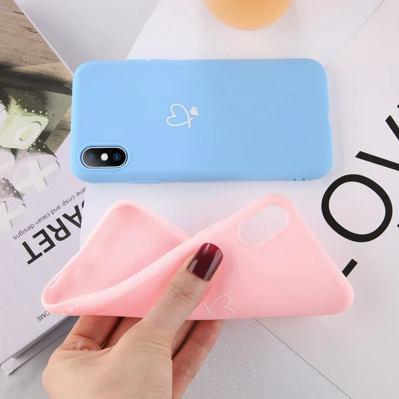 Lovebay разноцветное сердце «любовь» чехол для iPhone 6 6S 7 8 Plus 11 Pro X XR XS Max 5 5S SE карамельный цвет чехол для телефона мягкий ТПУ задняя крышка
