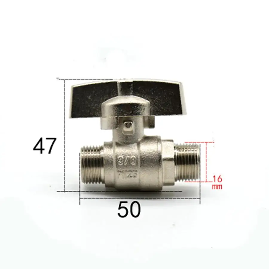 DN10 G 3/8 &quotBSP Мужской латунный шаровой клапан водяной газовый масляный порт Размер