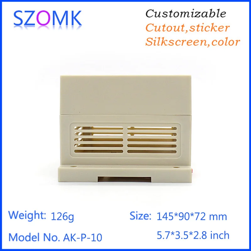 10 шт./партия пластиковый корпус szomk abs din rail plc 145*90*72 мм|case electronic|case acase case |