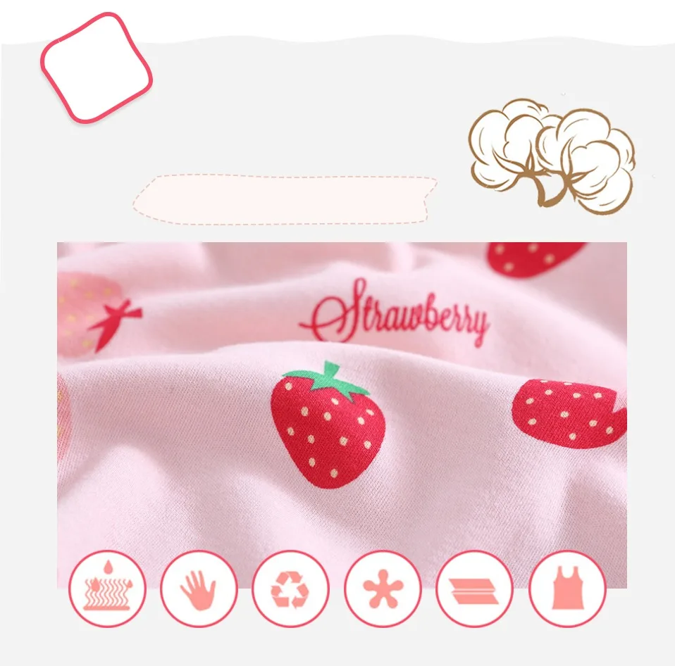 Aijiatiny/Детские хлопковые пижамы для девочек; одежда для сна; детская ночная рубашка; пижамы с принтом вишни; детская ночная рубашка; платье для сна для девочек